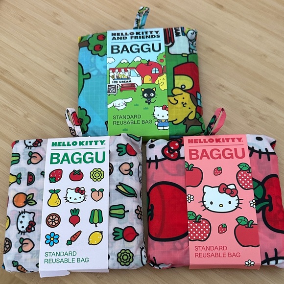 BAGGU Pack of 3- Hello Kitty Reusable Bag Set - Picture 1 of 4